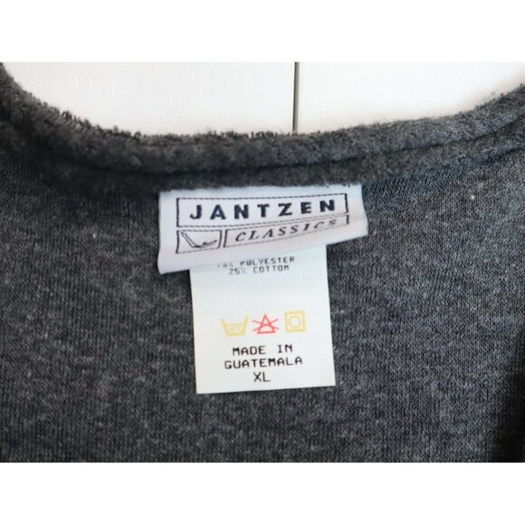 Jantzen Classics Vintage Women's Sweater Vest Gray Terry Fleece Size XL - Picture 3 of 4